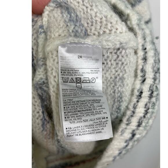 Old Navy Sweater Space Dye Long Sleeves Crew Neck Pullover Wool Blend Gray 2X - Picture 6 of 10